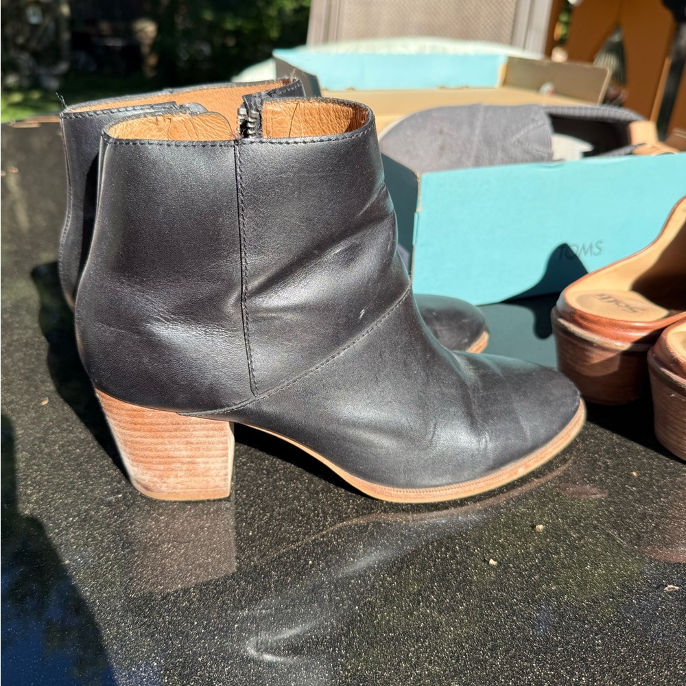 Madewell Black Leather Ankle Boots 9.5
